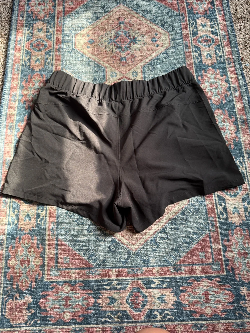 Black Women's Athletic Shorts with Elastic Drawstring Waist